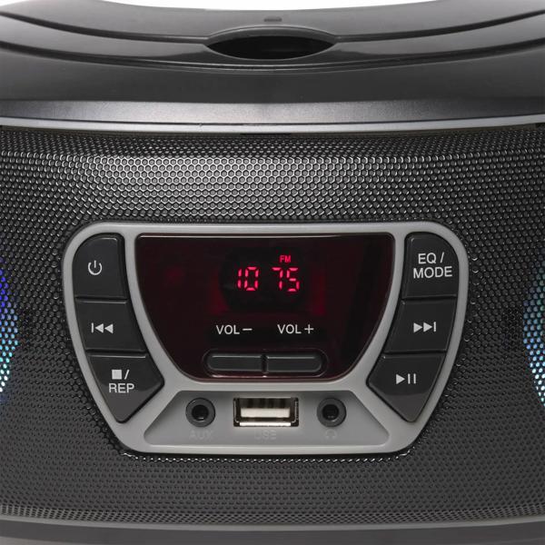 Tragbarer CD-Player Boombox mit Bluetooth-Funktion, CD-Player & MP3-Wiedergabe über USB  – Geniesse kabellose Musik und kraftvollen Sound überall