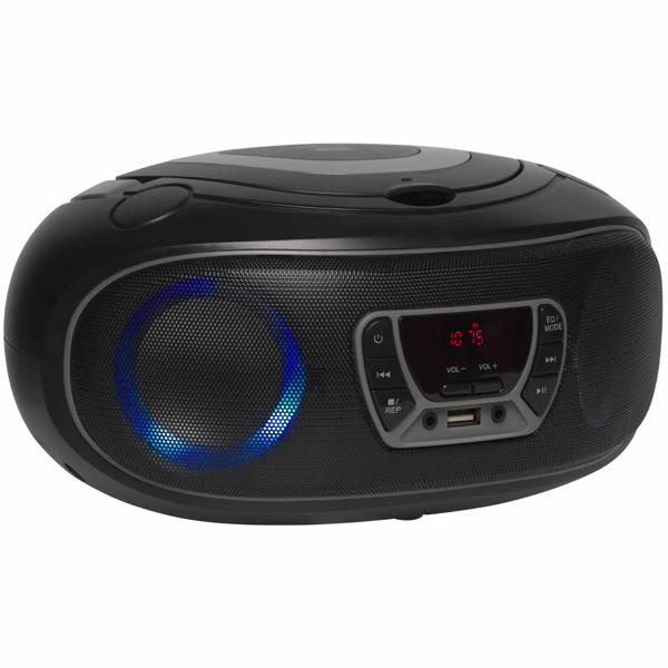 Tragbarer CD-Player Boombox mit Bluetooth-Funktion, CD-Player & MP3-Wiedergabe über USB  – Geniesse kabellose Musik und kraftvollen Sound überall