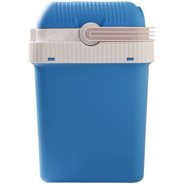 Tragbare 24 Liter Thermoelektrische Kühl- und Wärmebox, weiss-blau, 12V/230V, Leiser und Langlebiger Bürstenloser Motor, Ideale Box für unterwegs