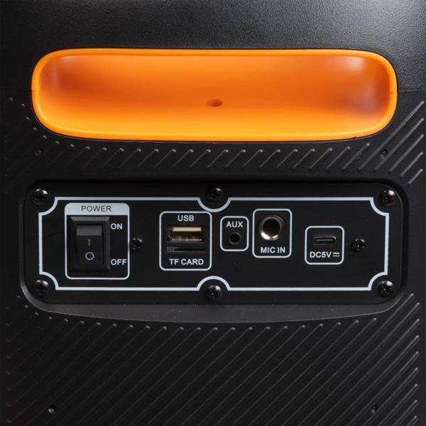 Dynamischer Bluetooth-Partylautsprecher mit 6,5-Zoll-Tieftöner für kraftvollen Bass & farbenfroher LED-Show - Ideal für Partys, Grillabende & Workouts