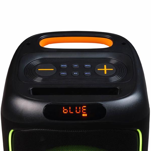 Dynamischer Bluetooth-Partylautsprecher mit 6,5-Zoll-Tieftöner für kraftvollen Bass & farbenfroher LED-Show - Ideal für Partys, Grillabende & Workouts