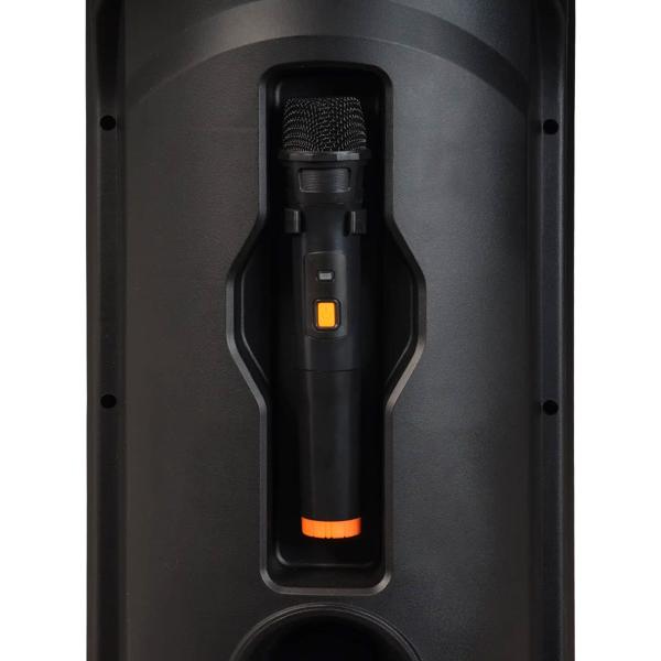 Party-Lautsprecher inkl. Mikrofon, mit Bluetooth & TWS, LED-Lichteffekten und 2x 8-Zoll-Tieftönern für die ultimative Party-Stimmung