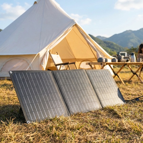 Faltbares Solarpanel 21W Monokristallin - Tragbares Solarladegerät IP65 mit MC4-komp. Stecker, DC Adapter, Ösen & Karabinern für Camping