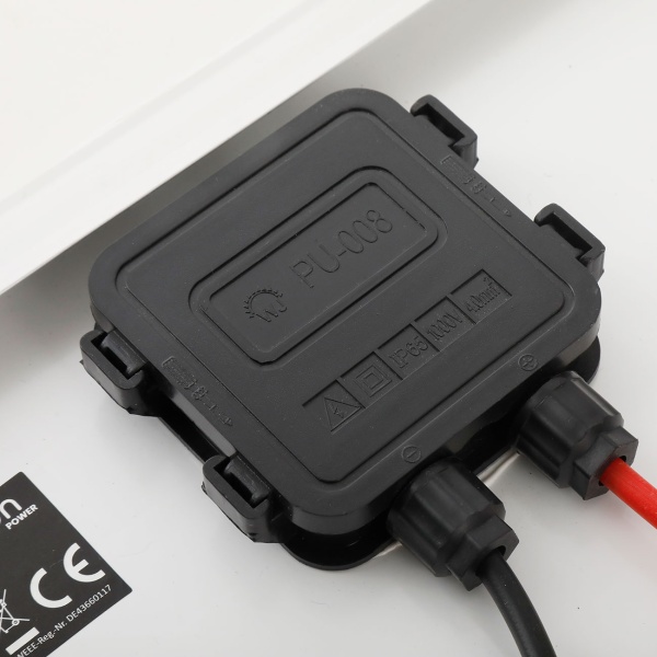 Premium 20 Watt Solarpanel mit MC4-komp.-Anschluss & 1,2m Kabel (DC auf MC4) - Solarmodul 40x35x2 cm mit stabilem Rahmen, 21,8V Spannung