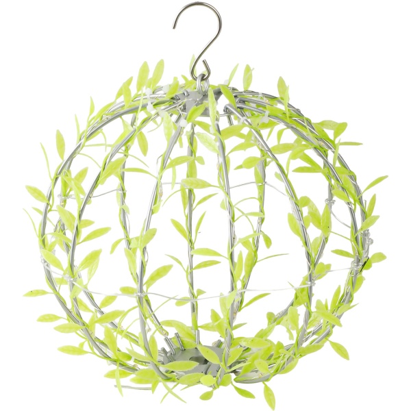 4er-Set Solar Leuchtkugel im Blätterdesign - Ø20cm Gartenkugel mit 72 warmweissen LEDs - IP44 Aussenleuchte inkl. Erdspiess, S-Haken und Solarpanel