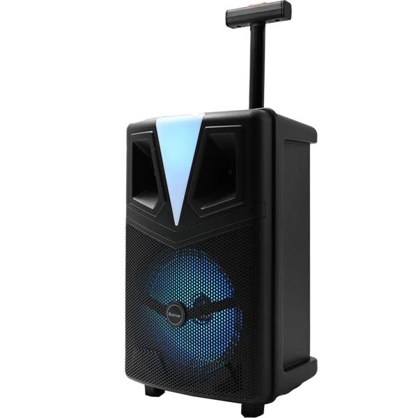 Leistungsstarker 8-Zoll Bluetooth Trolley Lautsprecher mit sattem 12W RMS Sound für beste Party-Stimmung - mobil, stark, zuverlässig