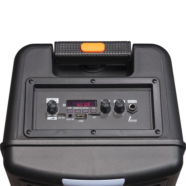 Leistungsstarker 8-Zoll Bluetooth Trolley Lautsprecher mit sattem 12W RMS Sound für beste Party-Stimmung - mobil, stark, zuverlässig