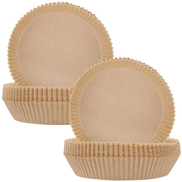 Verstärkte Backpapier-Einlagen für Heissluftfritteusen, 200Stck,  Ø 20 cm, antihaft, hitzebeständig & passgenau, für sauberes & einfaches Frittieren
