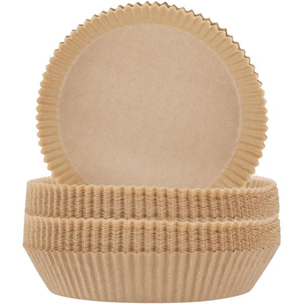Ölbeständige Backpapier-Einlagen für Heissluftfritteusen, 200 Stück, Ø 16 cm, antihaft, hitzebeständig & passgenau, für sauberes & einfaches Frittieren