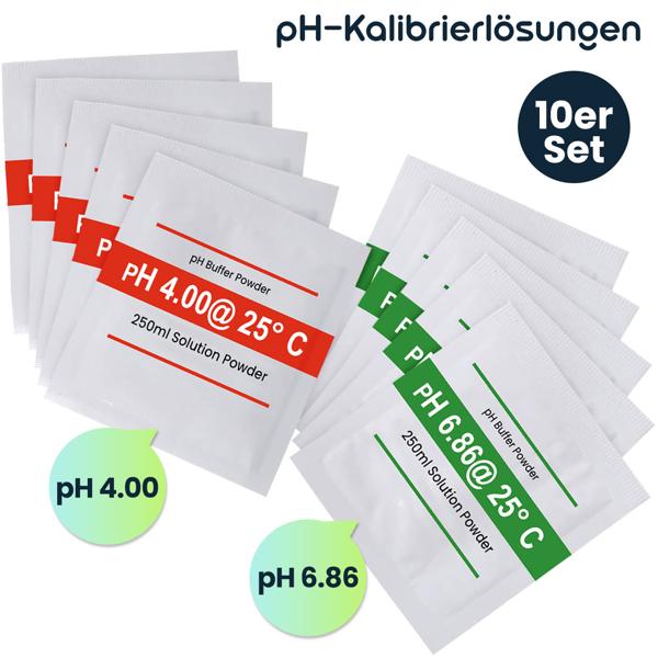 Professionelles 10er-Set pH-Kalibrierlösungen, Hochpräzise pH 4.00 & pH 6.86 Pufferlösung, Maximale Leistung für Ihr pH-Meter