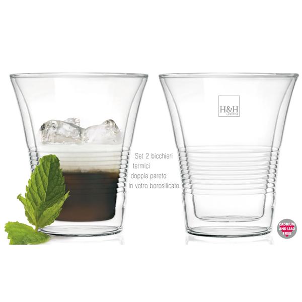 4er-Set edle Doppelwandgläser mit Riffelung – 220 ml – Thermo-Funktion für besten Genuss von Kaffee & Tee