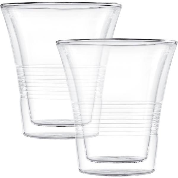 4er-Set edle Doppelwandgläser mit Riffelung – 330 ml – Thermo-Funktion für besten Genuss von Kaffee & Tee