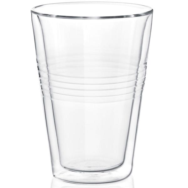 4er-Set Thermogläser mit Riffelung, doppelwandig – 300 ml – Doppelwandgläser für besten Genuss von Kaffee & Tee mit Schwebeeffekt