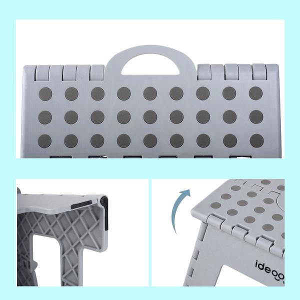 2er-Set Stabiler Klappbarer Tritthocker bis 150 kg belastbar – Faltbarer Tritthocker flach & platzsparend für Küche, Bad, Wohnmobil, u.v.m.