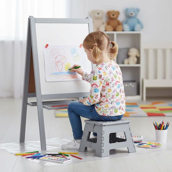 2er-Set Stabiler Klappbarer Tritthocker bis 150 kg belastbar – Faltbarer Tritthocker flach & platzsparend für Küche, Bad, Wohnmobil, u.v.m.