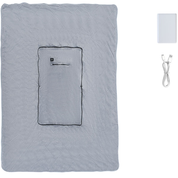 Heizdecke 135x180 cm aus Polarfleece mit Druckknöpfen, elektrische Wärmedecke mit 3 Stufen, auch als Heizkissen nutzbar, kuschelweiche Kuscheldecke