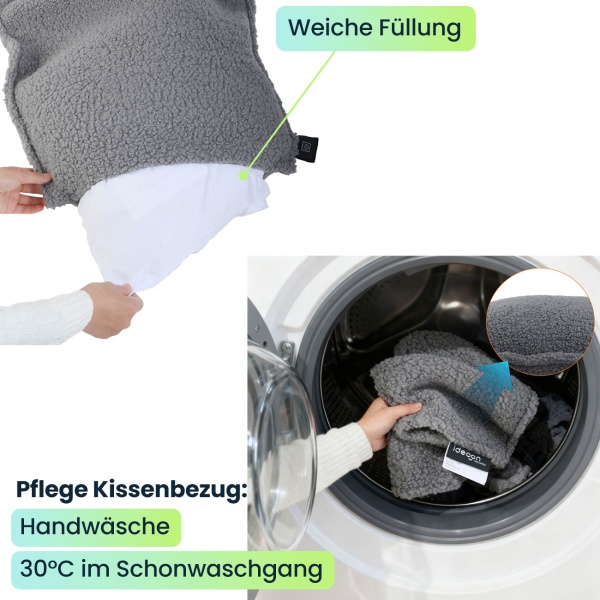 2er-Set Luxus Heizkissen 45x45 kabellos – Wärmekissen mit 5000mAh Akku, 3 Stufen, USB & weiche Füllung - Sanfte Wohlfühlwärme für Ihr Zuhause