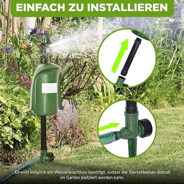 2er-Set Universal Tiervertreiber mit Wasserstrahl & Bewegungssensor: Vertreibt Hunde, Katzen, Reiher & Wildtiere, schützt Ihren Garten effektiv