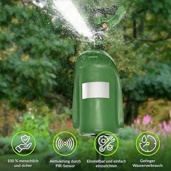 2er-Set Universal Tiervertreiber mit Wasserstrahl & Bewegungssensor: Vertreibt Hunde, Katzen, Reiher & Wildtiere, schützt Ihren Garten effektiv