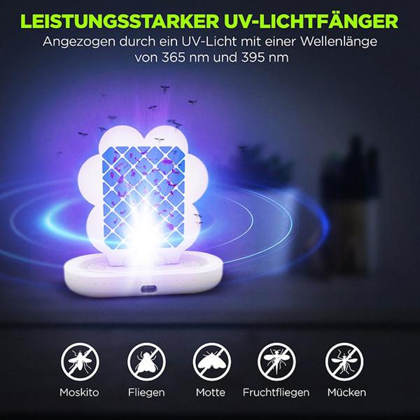 2er-Set Insektenfalle mit UV-Licht und Klebefolie: Ein geruchloser Insektenvernichter für Wohnraum, Schlafzimmer & Camping