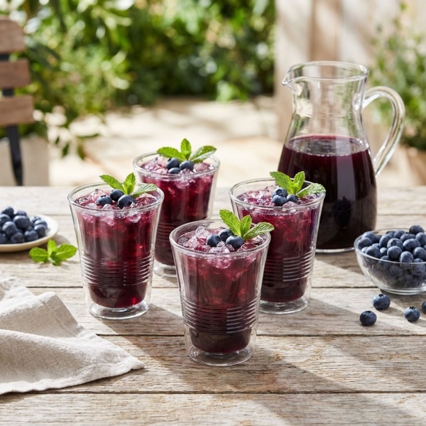 4er-Set edle Doppelwandgläser mit Riffelung – 220 ml – Thermo-Funktion für besten Genuss von Kaffee & Tee