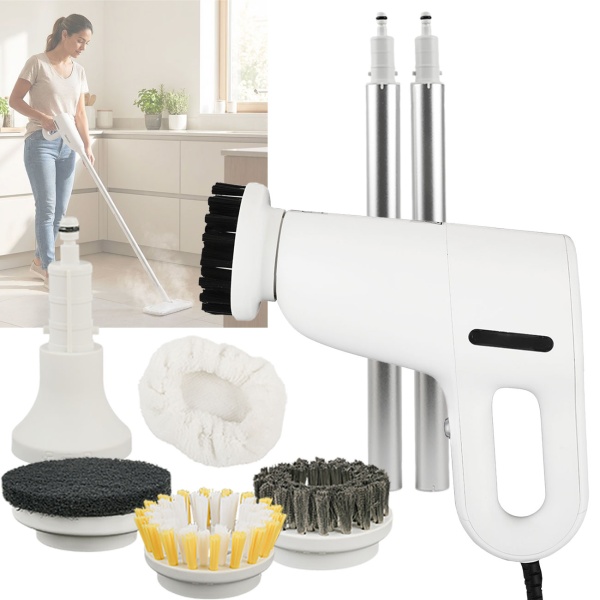 Profi 3in1 Dampfreiniger & Boden-Dampfbesen: 1200W Handgerät gegen Bakterien ohne Chemie für Boden, Bad, Möbel - in 15s startklar