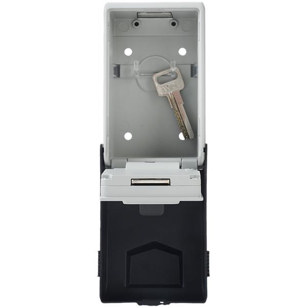 Schlüsseltresor mit beleuchtetem 4-stelligem Zahlencode - extra sicheres Schlüsselversteck für Wandmontage; Wetterfest durch Schutzhaube