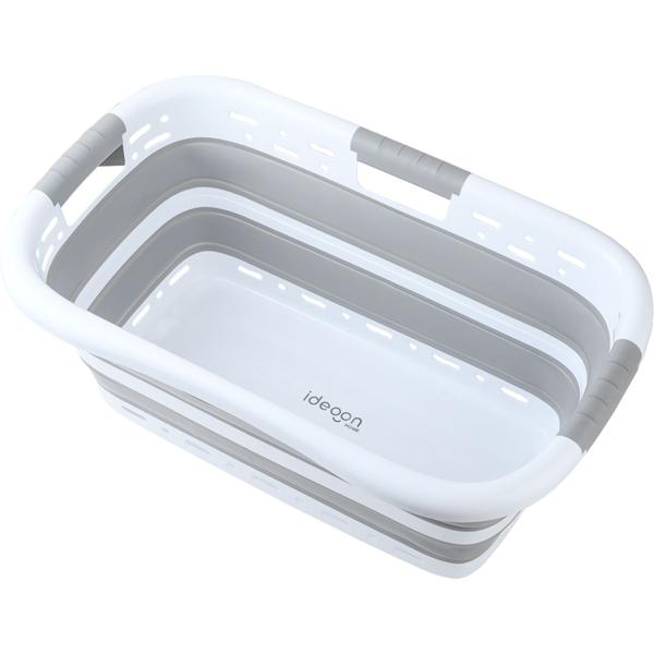 2er-Set Faltbarer Wäschekorb 41L - Platzsparender Wäschesammler aus Kunststoff mit Belüftung - Ultraflach 8,5 cm für Waschküche & Camping