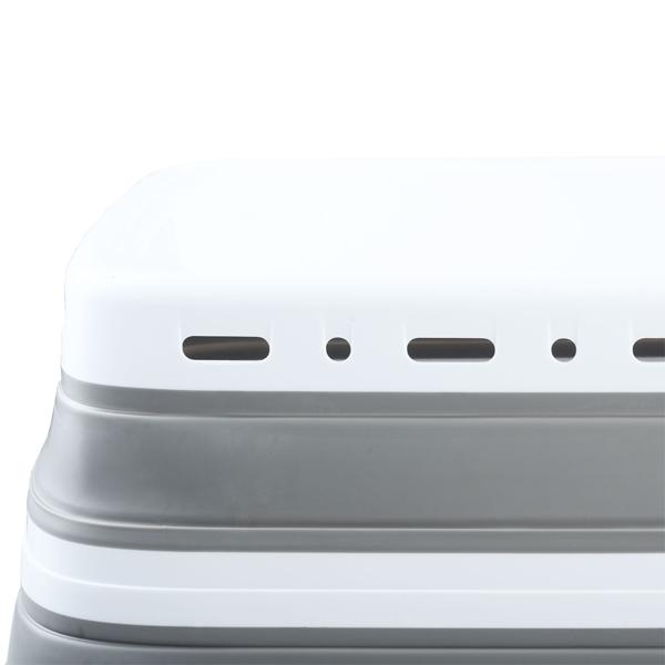 2er-Set Faltbarer Wäschekorb 41L - Platzsparender Wäschesammler aus Kunststoff mit Belüftung - Ultraflach 8,5 cm für Waschküche & Camping