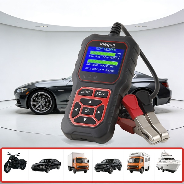 Digitaler 5-36V Batterietester mit 2.4 Zoll LCD Farbdisplay, Autobatterie Prüfgerät für Nass AGM Gel EFB Lithium, 12V 24V Starttest
