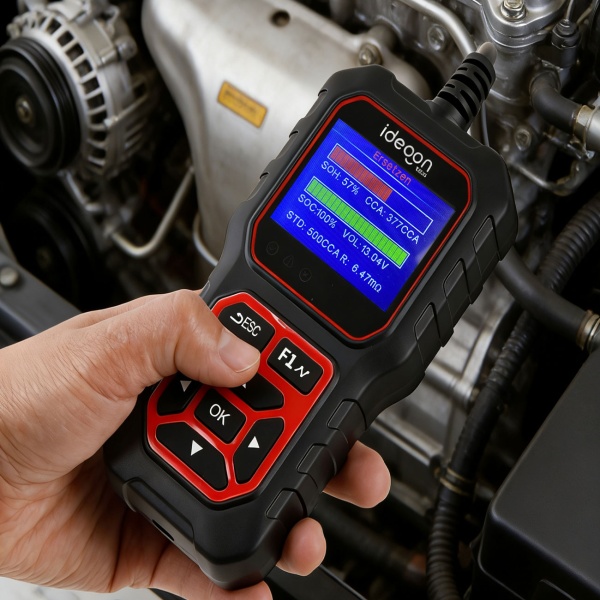 Digitaler 5-36V Batterietester mit 2.4 Zoll LCD Farbdisplay, Autobatterie Prüfgerät für Nass AGM Gel EFB Lithium, 12V 24V Starttest