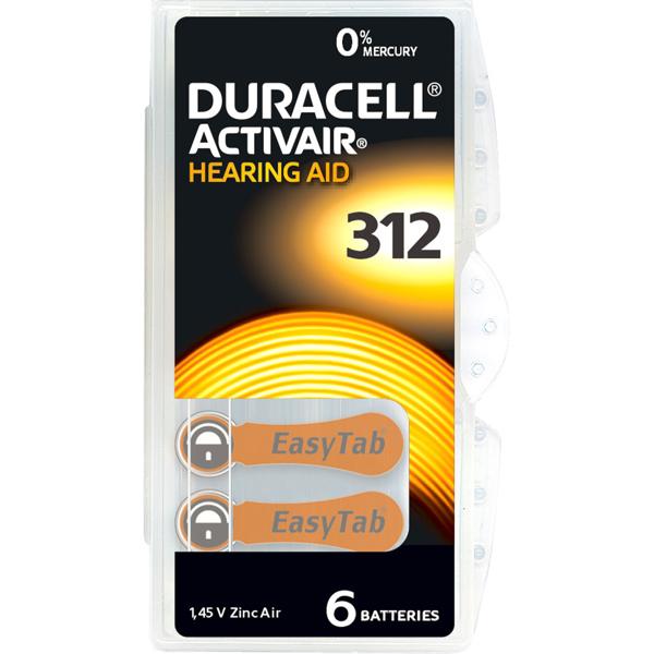 Hörgeräte-Batterien ZA 312, 1.45 V, 160 mAh, 2x 6er-Sparpack: Optimaler Klang & Komfort – Hohe Qualität & Ausdauer