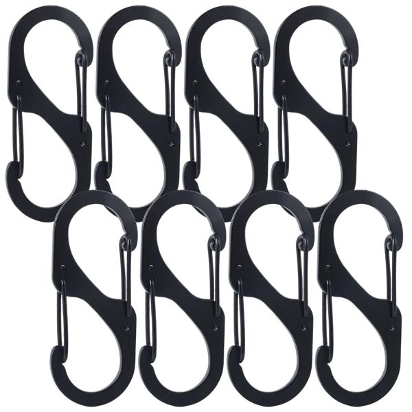 Karabiner-S-Haken 8er-Set, 5 x 2,2 cm: Robuste Mehrzweckhaken für sicheren Halt – Die clevere Lösung für Ordnung in Haus, Garage & Outdoor