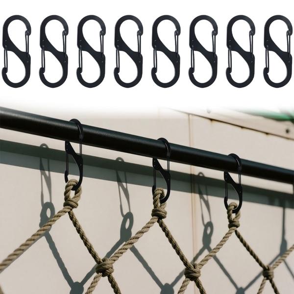 Karabiner-S-Haken 8er-Set, 5 x 2,2 cm: Robuste Mehrzweckhaken für sicheren Halt – Die clevere Lösung für Ordnung in Haus, Garage & Outdoor