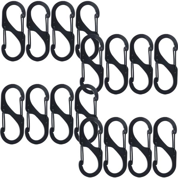 Karabiner-S-Haken 16er-Set, 5 x 2,2 cm: Robuste Mehrzweckhaken für sicheren Halt – Die clevere Lösung für Ordnung in Haus, Garage & Outdoor