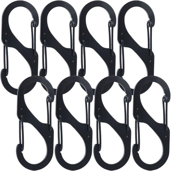 Karabiner-S-Haken 8er-Set, 4 x 1,7 cm: Robuste Mehrzweckhaken für sicheren Halt – Die clevere Lösung für Ordnung in Haus, Garage & Outdoor