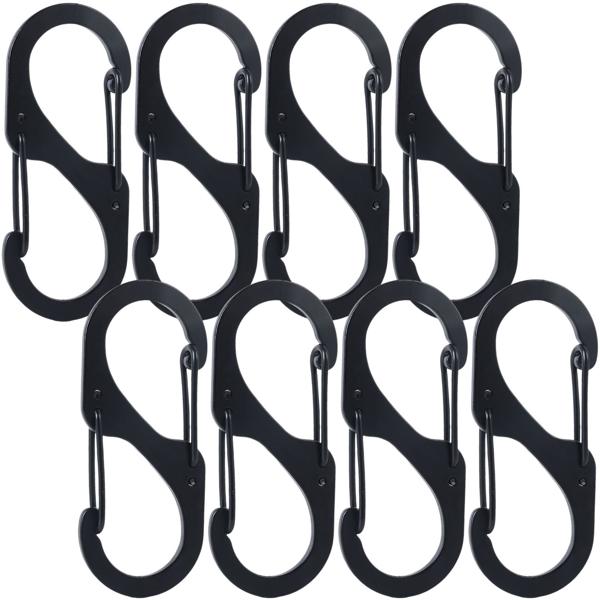 Karabiner-S-Haken 8er-Set, 7,2 x 3 cm: Robuste Mehrzweckhaken für sicheren Halt – Die clevere Lösung für Ordnung in Haus, Garage & Outdoor