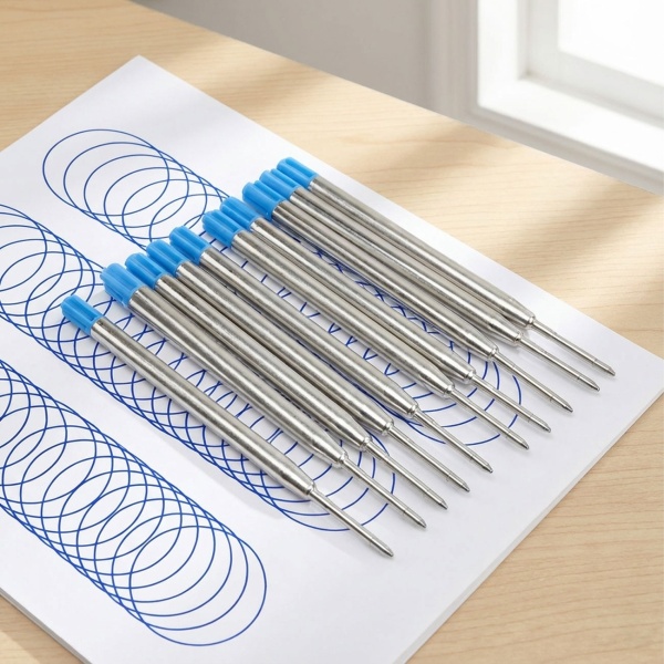 10er-Set Kugelschreiber-Minen in Minenstärke B, Blau – Universelle Ersatzminen für Kugelschreiber – Langlebig für Büro und Alltag