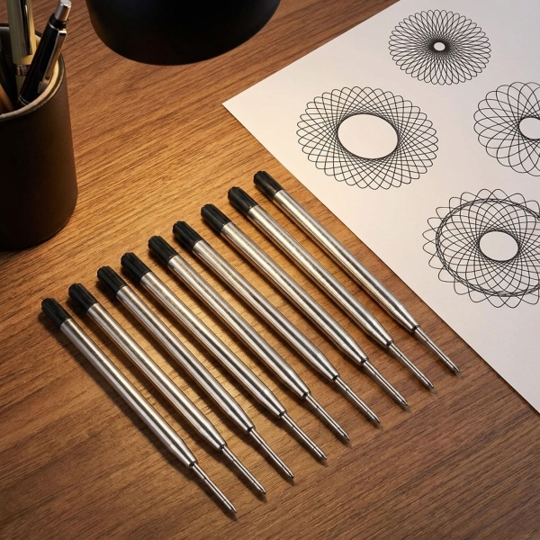 10er-Set Kugelschreiber-Minen in Minenstärke B, Schwarz – Universelle Ersatzminen für Kugelschreiber – Langlebig für Büro und Alltag