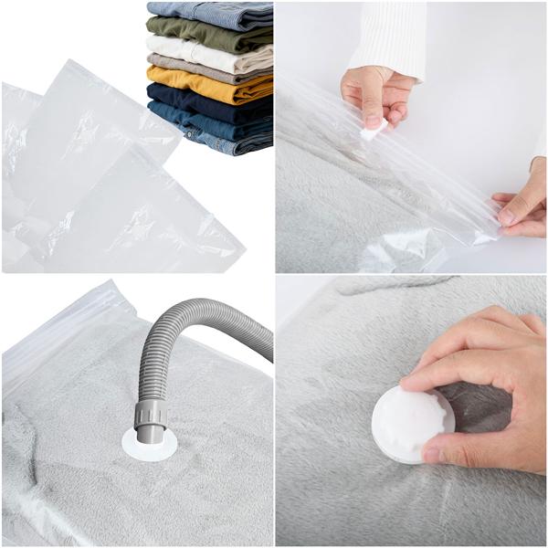 Premium Vakuumbeutel Set 15 Stück in 5 Grössen für Kleidung & Bettwäsche – Wiederverwendbare Platzsparer für Reise & Schrank – Transparent