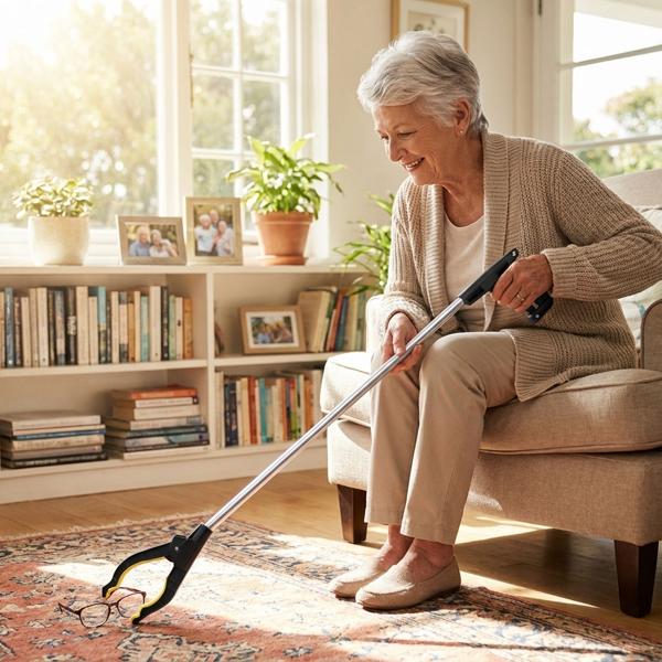 Praktischer Greifarm 76 cm – Ergonomische Greifzange mit Magnetspitze und 360° drehbarem Kopf – Für Senioren, Aufheben, Müllsammler, den Garten & mehr