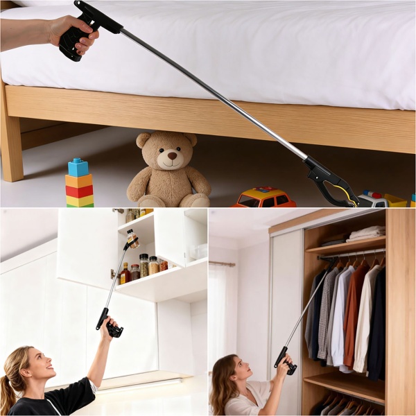 Praktischer Greifarm 76 cm – Ergonomische Greifzange mit Magnetspitze und 360° drehbarem Kopf – Für Senioren, Aufheben, Müllsammler, den Garten & mehr