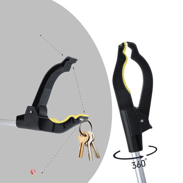 Praktischer Greifarm 76 cm – Ergonomische Greifzange mit Magnetspitze und 360° drehbarem Kopf – Für Senioren, Aufheben, Müllsammler, den Garten & mehr