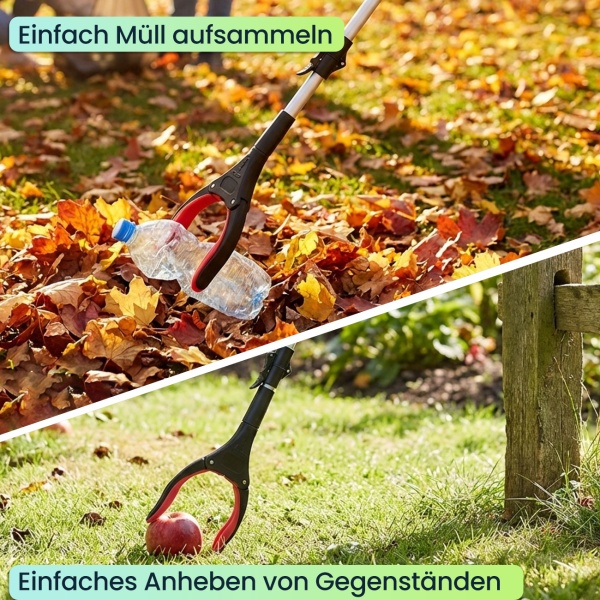 Faltbare Greifzange 92cm aus leichtem Aluminium mit starker Magnetspitze & Antirutsch-Griff – Für Senioren, fürs Bücken, Aufheben, den Garten & mehr