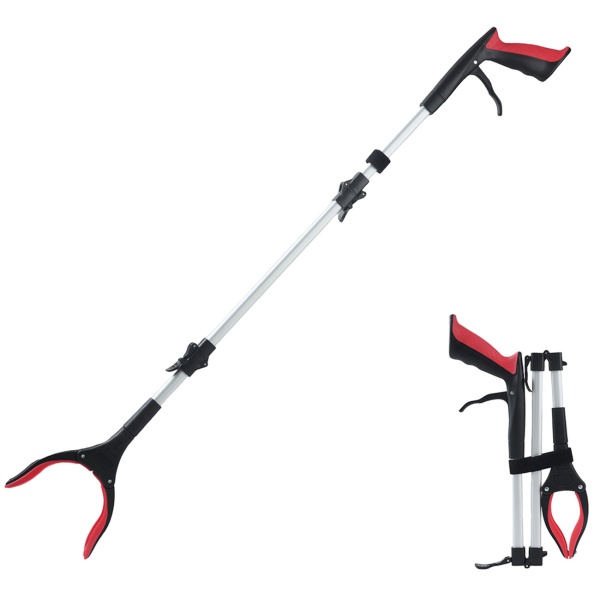 2er-Set Faltbare Greifzange 92cm aus leichtem Aluminium mit starker Magnetspitze & Antirutsch-Griff – Für Senioren, fürs Bücken, Aufheben, den Garten & mehr