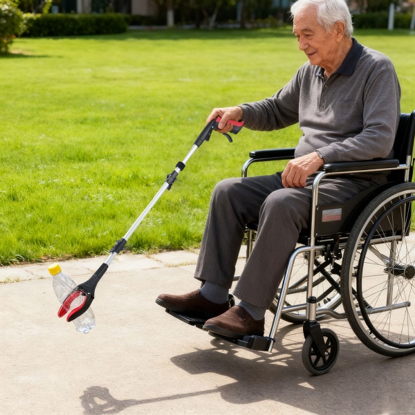 2er-Set Faltbare Greifzange 92cm aus leichtem Aluminium mit starker Magnetspitze & Antirutsch-Griff – Für Senioren, fürs Bücken, Aufheben, den Garten & mehr