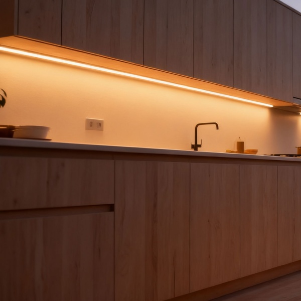 2er-Set 3m LED Streifen warmweiss mit Bewegungsmelder & Batteriebetrieb - Selbstklebendes Lichtband, Nachtlicht Stripe, 90 LEDs, 5W