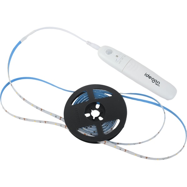 2er-Set 3m LED Streifen warmweiss mit Bewegungsmelder & Batteriebetrieb - Selbstklebendes Lichtband, Nachtlicht Stripe, 90 LEDs, 5W