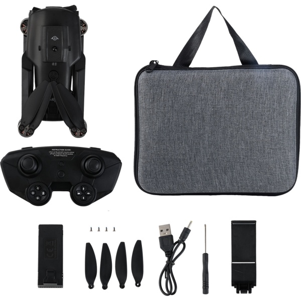 Faltbarer RC-WLAN-Quadrocopter mit HD-Kamera, Hinderniserkennung & Zusatz-Akku - Brushless Drohne C0 für Anfänger, 80m Reichweite, App