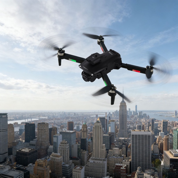 Faltbarer RC-WLAN-Quadrocopter mit HD-Kamera, Hinderniserkennung & Zusatz-Akku - Brushless Drohne C0 für Anfänger, 80m Reichweite, App